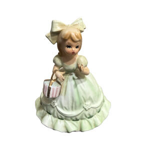 Vintage 1950's NAPCO St. Patrick's Day Green Shopper Girl Planter C-6435